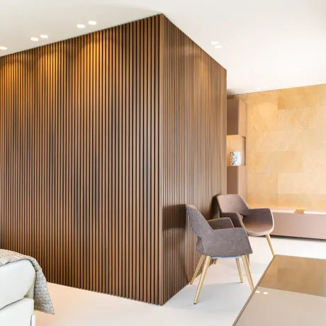 Ultrashield Slatted Composite Cladding Outside Corner Trim - Teak - 3.6m image