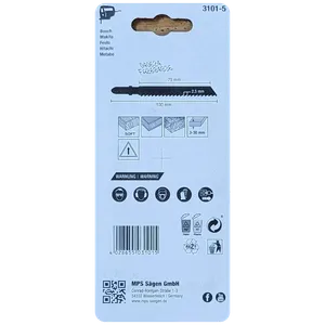 MPS Jigsaw Blades Set - General Wood 3101 (Edge: 75mm, Tooth: 2.5mm) x5 image