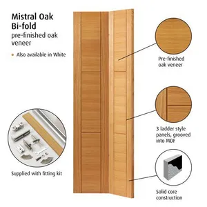Internal Oak Mistral P/F Bi-Fold Door (1981mm x 762mm x 35mm) image