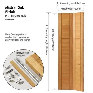 Internal Oak Mistral P/F Bi-Fold Door (1981mm x 762mm x 35mm) image