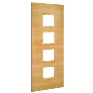 Augusta Prefinished Oak Glazed FD30 Internal Door (1981mm X 610mm X 45mm) image