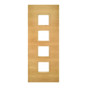 Augusta Prefinished Oak Glazed FD30 Internal Door (1981mm X 610mm X 45mm) image