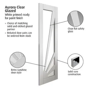 Internal White Aurora Clear Glazed Door (1981mm x 610mm x 35mm) image