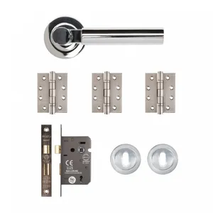 Arcadia Mortice Kit - Polished Chrome (Inc. Hinges: 102x76x3mm) image