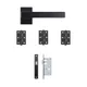 Argo Urban Latch Kit - Matt Black (Inc. Hinges: 76x50x2mm) thumbnail