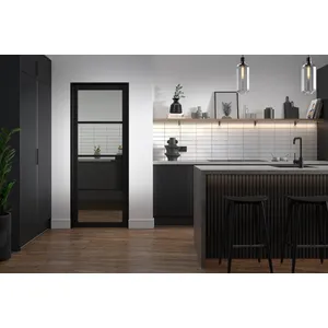 Chelsea 4L Clear Pre-finished Black Doors 686 x 1981 image