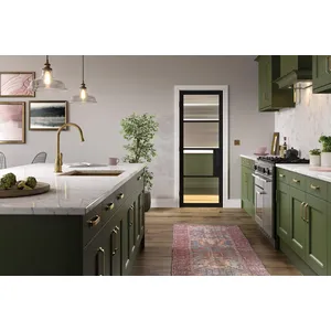 Chelsea 4L Reeded Pre-finished Black Doors 686 x 1981 image