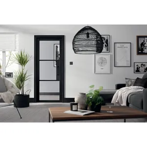 Tribeca 3L Clear  Pre-finished Black Doors 610 x 1981 image