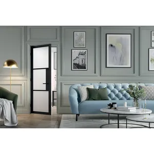 Tribeca 3L Reeded Pre-finished Black Doors 610 x 1981 image