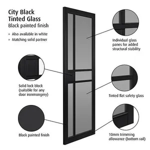 Internal City Black Tinted Glazed Door (1981mm x 762mm x 35mm) image
