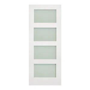 Coventry White Primed Frosted Glaze Internal Door (1981mm X 610mm X 35mm) image