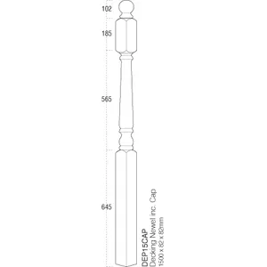 Colonial Pine Newel Post (1.25m x 83mm x 83mm) image
