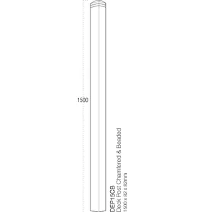 Square Pine Newel Post - 2 Band (1.5m x 83mm x 83mm) image