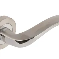 Arc Lever - Passage Set Round Rose (Handles only) Satin Nickel & Polished Chrome