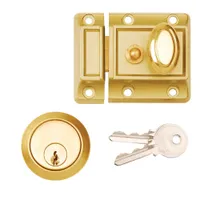 Traditional Narrow Nightlatch - Champagne Brass