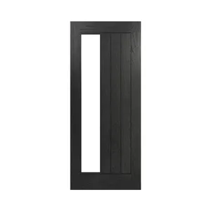 Ely Brushed Black Oak Glazed 1SL Internal Door (1981mm X 610mm X 35mm) image