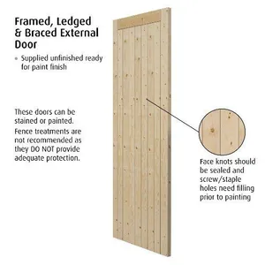 External Framed, Ledged & Braced Door (1981mm x 610mm x 44mm) image