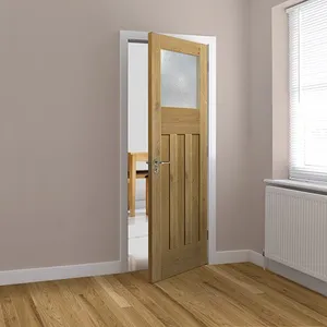 Internal Rustic Oak 4 Panel 1930S P/F Glazed Door (1981mm x 762mm x 35mm) image