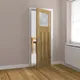 Internal Rustic Oak 4 Panel 1930S P/F Glazed Door (1981mm x 762mm x 35mm) thumbnail
