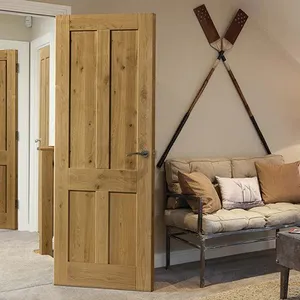 Internal Rustic Oak 4 Panel P/F Door (1981mm x 610mm x 35mm) image