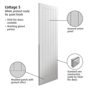 Internal White Cottage 5 Door (1981mm x 610mm x 35mm) image
