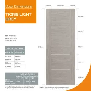 Internal Light Grey Tigris Door (1981mm x 610mm x 35mm) image