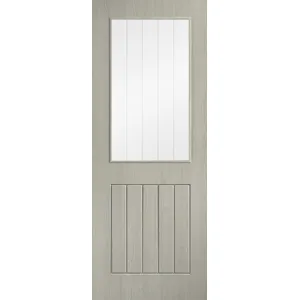 Laminate Cottage Glazed Pre-finished Light Grey Laminate Doors 686 x 1981 image