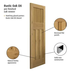 Internal Rustic Oak 4 Panel 1930S P/F Door (1981mm x 610mm x 35mm) image