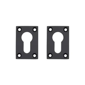 Slim Escutcheon (Pair) Matt Black 35*50mm - Rectangle Rose image