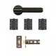 Sparta Latch Kit - Matt Black (Inc. Hinges: 102x76x3mm) thumbnail