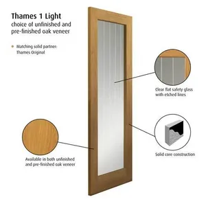Internal Oak Thames U/F Glazed Door (1981mm x 762mm x 35mm) image