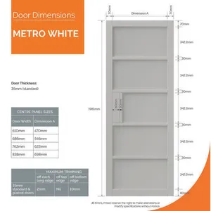 Internal Metro White Door (1981mm x 610mm x 35mm) image