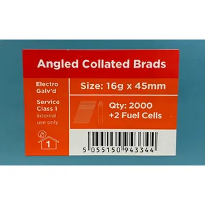 Viper Galv Angled Brad Nails with 2 Fuel Cells (45mm) x 2000 image