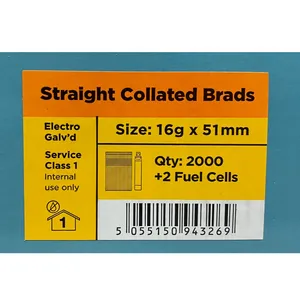 Viper Galv Straight Brad Nails with 2 Fuel Cells (51mm) x 2000 image