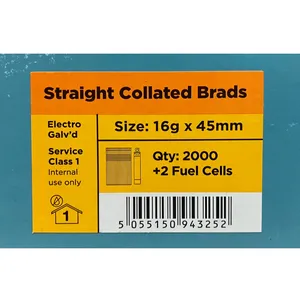 Viper Galv Straight Brad Nails with 2 Fuel Cells (45mm) x 2000 image