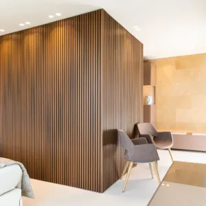 Ultrashield Composite Cladding Slatted Board - Teak (3.6m x 195.5mm x 25mm) image