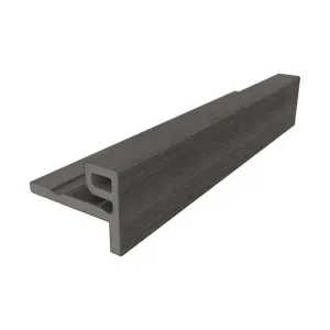 Ultrashield Composite Cladding Slatted F-Trim - Sliver Grey (3.6m x 75mm x 54mm) image