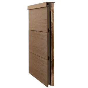 Ultrashield Composite Cladding Traditional F-Trim - Teak (3.6m x 47.5mm x 45.5mm) image