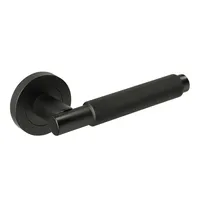 Textura Lever - Passage Set Round Rose (Handles only) Matt Black